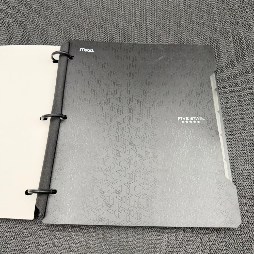 Five Star Refillable Graph Ruled Notebook Black & Pen+Gear Filler Paper Bundle